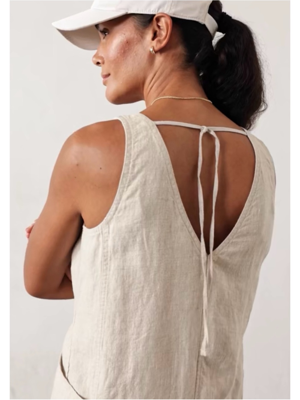 NWT Athleta Retreat Linen Romper BLACK Pockets, Size Medium - Picture 4 of 14